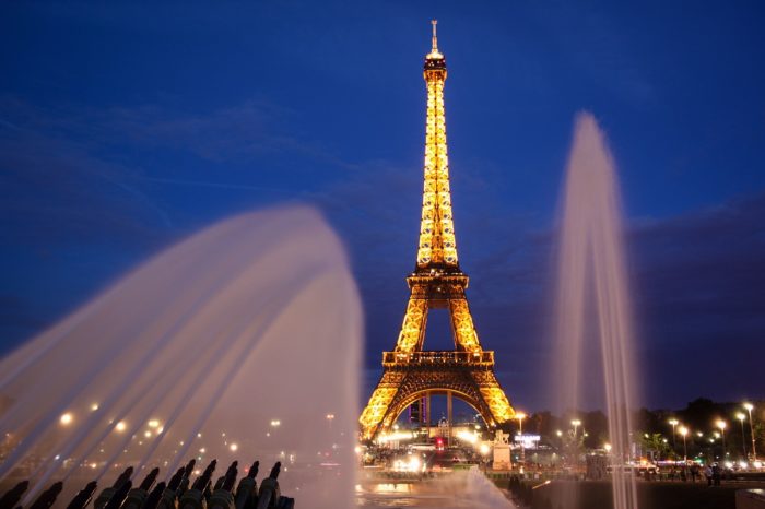 The Eiffel tower evening