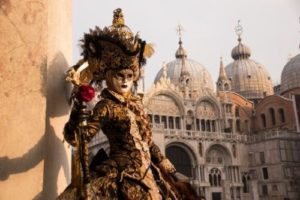 Masked Street Performer in Venice